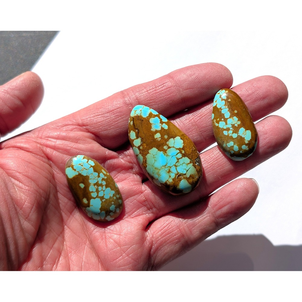 Authentic No. 8 Mine Turquoise RARE 100 Carats Spiderweb Matrix Nevada USA Gem * - Picture 9 of 10